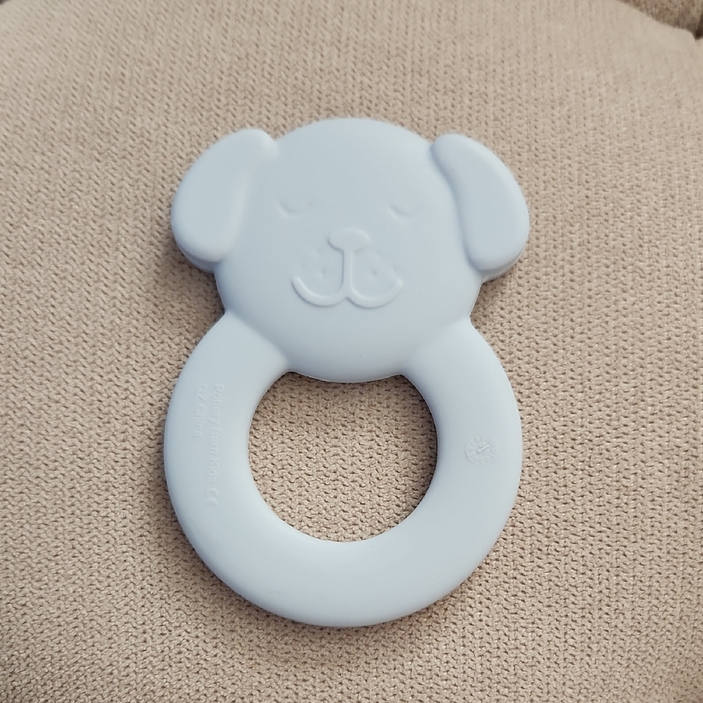 Pottery Barn Kids Blue Puppy Teether Ring